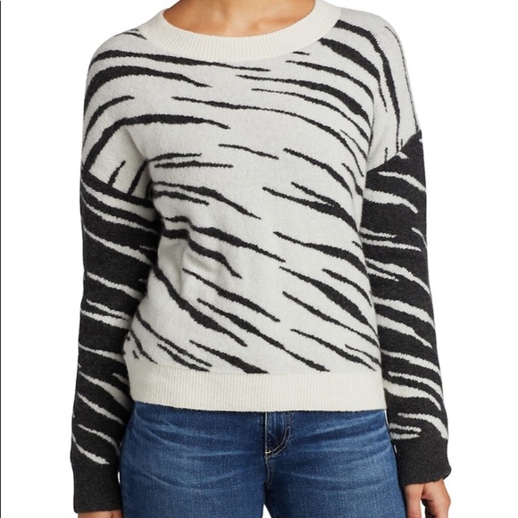 NEW Rails Lana Mixed Abstract Tiger Cashmere Blend Sweater in Large - Picture 3 of 10